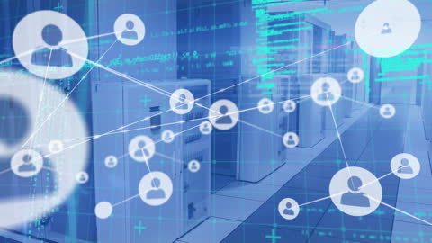 Data Network with Digital Connections in Server Room