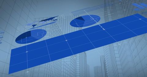 futuristic infographic interface overlapping urban architecture - Download Free Stock Images Pikwizard.com