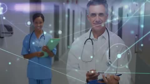 Healthcare Collaboration Depicted Through Advanced Technology