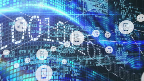 Abstract Digital Data Network and Code Background