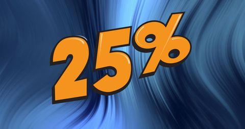 Dynamic 25 Percent Discount Graphic on Blue Background