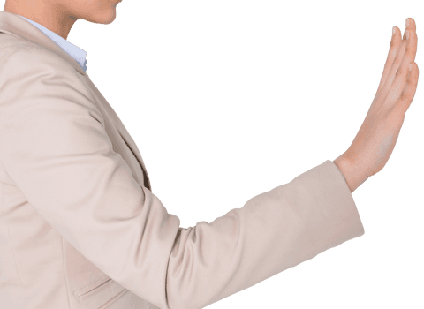 Caucasian Businesswoman Hand Gesture on Transparent Background