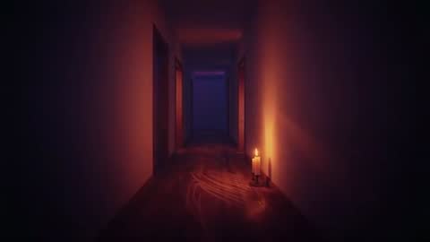 Candlelit Corridor Ambiance with Atmospheric Shadows