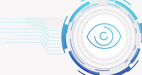 Futuristic Security Interface with Eye Symbol Illustration - Download Free Stock Images Pikwizard.com