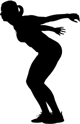 Silhouette of woman jumping on transparent background vector