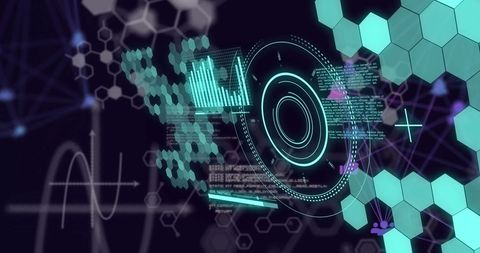 Futuristic Technology Display with Data Visualization and Network Graphics - Download Free Stock Images Pikwizard.com
