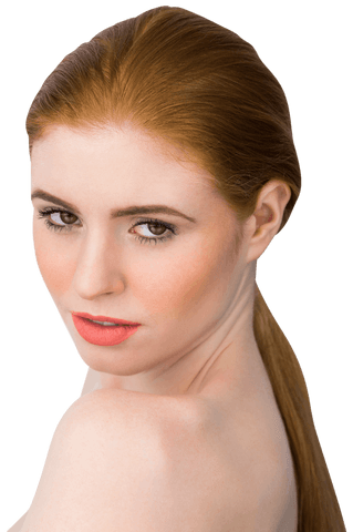 transparent portrait of captivating redhead woman posing - Download Free Stock Videos Pikwizard.com