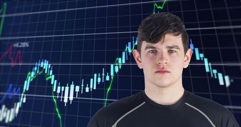 Confident young professional analyzing stock market trends