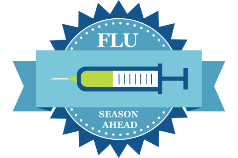 Flu season ahead badge transparent background health illustration