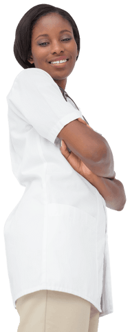 confident young nurse smiling with arms crossed on transparent background - Download Free Stock Videos Pikwizard.com