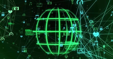 Digital Globe with Networking and Coding Elements - Download Free Stock Images Pikwizard.com