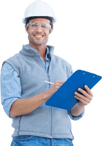 Smiling Architect with Clipboard on Transparent Background - Download Free Stock Videos Pikwizard.com