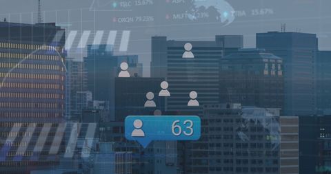Global Financial Data Analytics Over Urban Cityscape - Download Free Stock Images Pikwizard.com