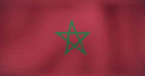 Waving Moroccan Flag with Green Pentagram Symbol - Download Free Stock Images Pikwizard.com