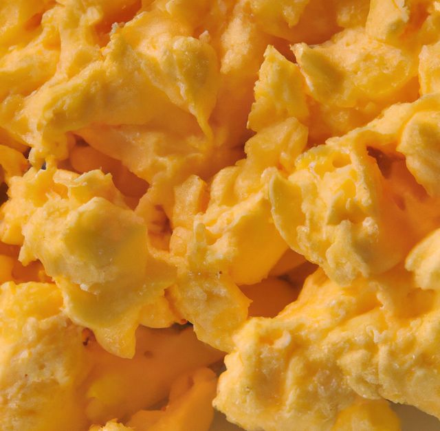 Image of full frame of close up of fresh scrambled eggs - Download Free Stock Photos Pikwizard.com