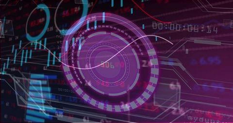 Futuristic Circular HUD Interface with Streaming Data Analytics