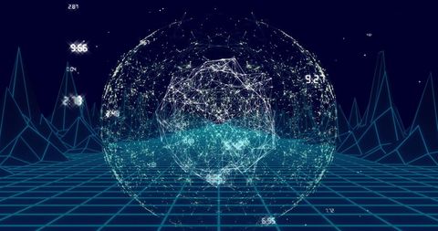 Digitally Rendered Globe with Data Connections in Metaverse - Download Free Stock Images Pikwizard.com
