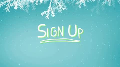 Sign-Up Reminder with Snowflakes on Teal Background