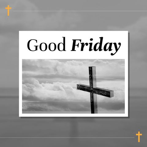 good friday crucifix over clouds with inspirational text - Download Free Stock Templates Pikwizard.com
