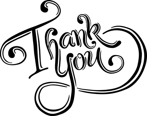 Thank you text illustration on transparent background