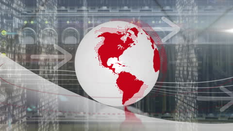 Dynamic Digital Data Network Global Connectivity Animation