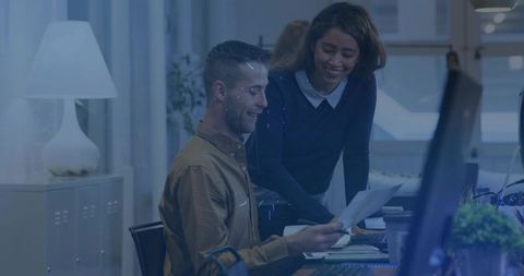 Modern Team Collaboration in Office Workspace