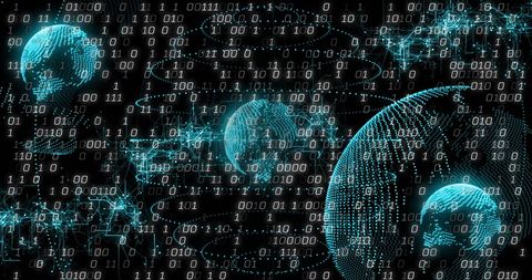 Digital Binary Coding Over Globes Illustrates Global Connectivity - Download Free Stock Images Pikwizard.com