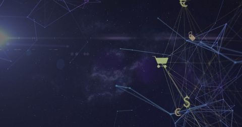 Futuristic Digital Interface with Shopping Icons in Space - Download Free Stock Images Pikwizard.com