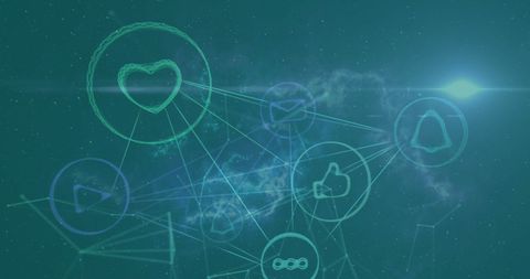 Network of Digital Connections with Social Media Icons - Download Free Stock Images Pikwizard.com