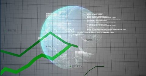 Futuristic Financial Data Dashboard with 3D Global Interface