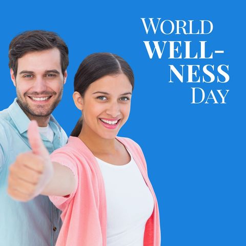 happy couple celebrating world wellness day in style - Download Free Stock Templates Pikwizard.com