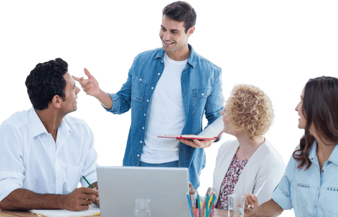 Transparent Diverse Team in Casual Meeting at Office - Download Free Stock Videos Pikwizard.com
