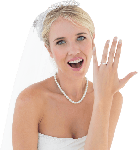 joyful bride displaying wedding ring on transparent background - Download Free Stock Videos Pikwizard.com