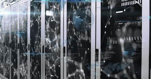 Futuristic Data Network Integrated with Digital Interface and Servers - Download Free Stock Images Pikwizard.com