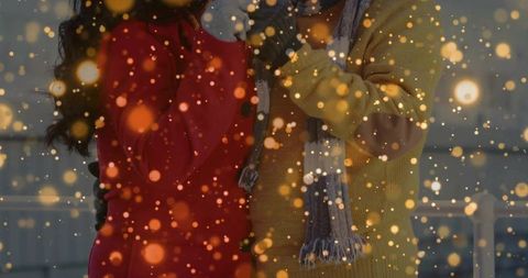 Father and Daughter Sharing Warm Smile on Festive Rooftop Evening