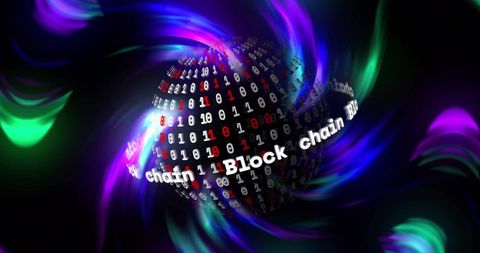 Digital Globe with Blockchain Coding over Vibrant Light Trails - Download Free Stock Images Pikwizard.com