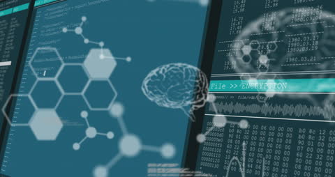 Abstract Digital Interface with Brain and Encryption Data