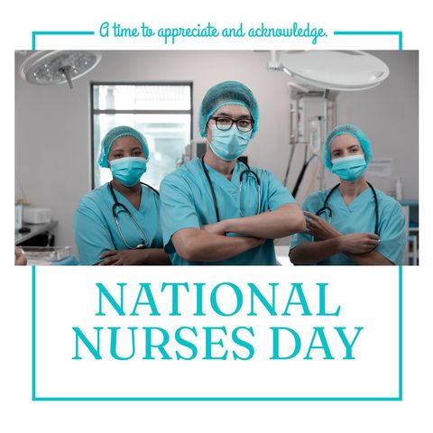 celebrating national nurses day with proud medical team - Download Free Stock Templates Pikwizard.com