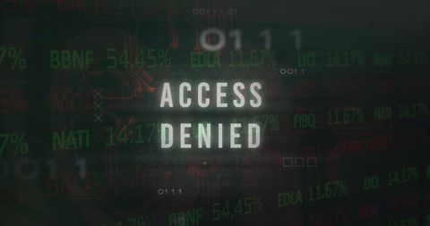 Access Denied Security Alert with Binary Codes and Trading Data - Download Free Stock Images Pikwizard.com
