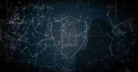 digital cybersecurity symbol over connected network structures - Download Free Stock Images Pikwizard.com