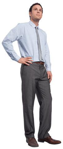 Contemplative Businessman Standing with Hand on Hip - Download Free Stock Videos Pikwizard.com