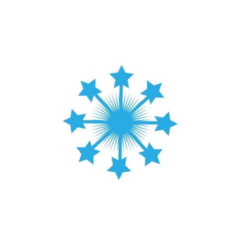 transparent blue snowflake with rotated stars design - Download Free Stock Videos Pikwizard.com