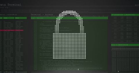 Digital Encryption: Cybersecurity Padlock Symbol on Computer Screen - Download Free Stock Images Pikwizard.com