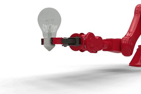 transparent robotic hand gripping light bulb illustrating innovation - Download Free Stock Videos Pikwizard.com