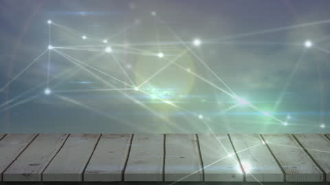 Network Connections and Technology Concept with Sky Background