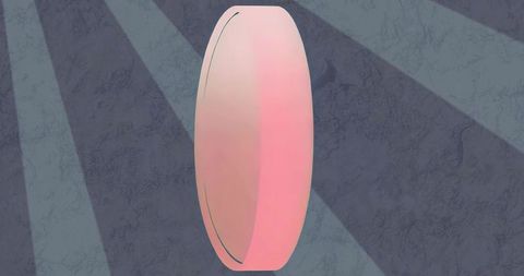 Futuristic glowing pill shape with light shafts on textured backdrop