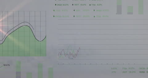 Abstract Financial Data and Chart Animation Overlay