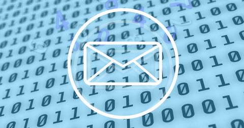 Digital Email Symbol Over Binary Code Background - Download Free Stock Images Pikwizard.com