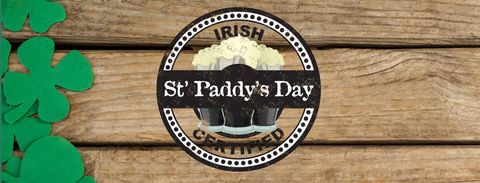 St. Paddy's Day Emblem with Clovers on Wooden Surface - Download Free Stock Templates Pikwizard.com