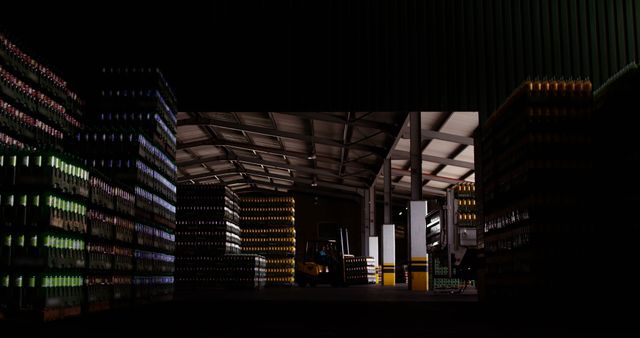 Warehouse Interior with Shelves of Stacked Beverage Cans - Download Free Stock Images Pikwizard.com